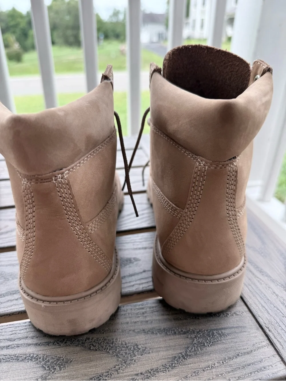 Timberland Kids Taupe Nubuck Lace-Up Boots